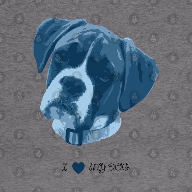 Dogs - Boxer blue by PrintablesPassions